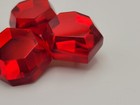 Vintage Retro Red Lucite Plastic Chunky Brooch Pin