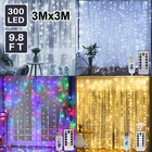 300 Led Curtain Fairy Lights Usb String Light With Remote Wedding Party Decor Us