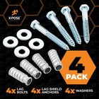 Concrete Anchors Set With 4  Lag Bolt  Lag Shield And Washer - 4 Sets Per Pack