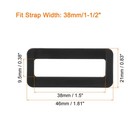30pcs 1-1 2 Inch Plastic Rectangle Rings Webbing Belts Buckle Slide Loop Black