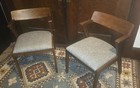 Set Of 2 Article Mid-century Modern Walnut Armchairs - Gray Fabric Seats