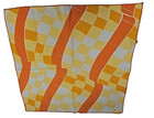 Set Of 5 Vera Neumann Vintage Napkins 16  Orange Yellow Geometric Mid Century