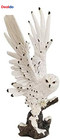 Detailed Craftmanship Snowy Owl Statue Figurine  Owl Perching On Branch Figurine