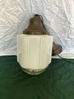 Antique Art Deco Milk Glass Skyscraper Pendant Ceiling Light Fixture Old Vintage