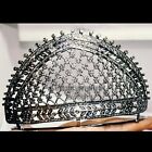 Vintage 15 80ctw Genuine Old Mine Rose Cut Diamond Silver Crown Tiara Jewelry