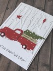 Handmade Christmas Card Kit - Birch Tree  Falling Snow  Red Truck  Cardinals