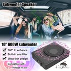 10in 800w Car Subwoofer Under Seat Amplifier Speakers Audio Sub Woofer Slim Box