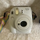Fujifilm Instax Mini 9 White Instant Camera W  Rainbow Strap  Case   Wrist Strap