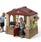 Step2 Neat   Tidy Cottage Ii Brown Playhouse Plastic Kids Outdoor Toy