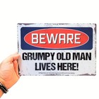 8  X 12  Metal Tin Sign Retro Vintage Rustic Rusty Antique Look  beware- Grum   