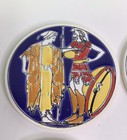 Hand Painted Greek Ceramic Round Coaster Tiles Set Of 6
