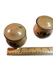 Pfaltzgraff Folk Art Salt   Pepper Shaker Set Stoneware Pottery With Stoppers