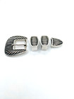 Vtg Sterling Silver Overlay 4-piece Belt Buckle Ranger Set 3 4  Native American