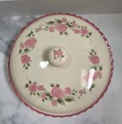 Vintage Gibson Roseland Pie Plate With Lid  Pink Roses And Greenery  10    