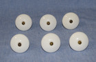 Lot Of 6 Vintage White Porcelain Cabinet Drawer Knobs 1 3 8    X 1  Wide W  Hdwe