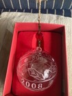 Waterford Christmas Ornament Crystal Ball Marquis New 3 5  Dia W box
