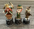 Franklin Mint Looney Tunes Black Base Chess Piece Set Sam Elmer Taz Coyote Canon