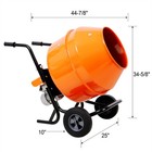 Horizontal 5 Cu  Ft 150l 115v Electric Concrete Cement Mixer Machine W wheels