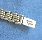 Solid Mid Century Vintage Mixed Metals Sterling Silver Link 7  Bracelet Mexico