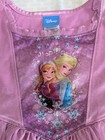 Disney Frozen Anna Elsa Nightgown Girls Xs 4 5 Purple Satin Ruffle Sleep Dress