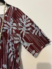 Vintage Hawaii Long Burgundy Red Floral Print Dress Women s Made Of 100  Cotton
