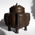 Antique Japanese Edo Meiji Period Bronze Koro Incense Burner Murata Seimin Mark