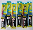6 Reach Toothbrush Crystal Clean Firm Bristles Hard Toothbrushes With Free Caps