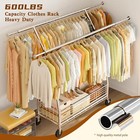 Heavy Duty Clothes Rack 600lbs Clothing Rack With Sturdy Wheels And Shelves