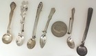 Lot Of 6  Antique Sterling Silver Mini Salt Spoon Brooch Pins  925 Jewelry