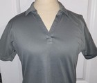 Harriton Dark Gray Womens Performance Golf Collared Polo Shirt Size S Small New