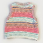 Zara Size 9-10 Girls Knit Sleeveless Sweater Pink Blue V-neck