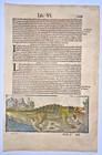 Crocodile In Africa 1558 Sebastian Munster Antique Engraved Plate 16th Century