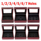 1-7 Holes Championship Ring Display Case Box Wooden Collection Storage Box  F