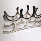 Vintage Mcm Polished Cast Aluminum Silver 9 Bottle Wine Rack