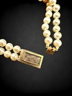 Victorian 14k Gold Hairwork Mourning Bracelet    mary    Glass Pearl Double Strand