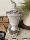Antique Vintage 12    Tall Shabby Chic White Wood Exterior Finial Old Chippy