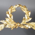 Antique French Gilded Bronze  furniture Pediment Decoration Laurel Crown Stamped