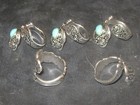 Sale Lot Of 5 Turquoise Vintage Style Adjustable Silver Spoon Rings Heart Gifts