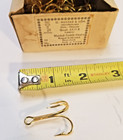 Mustad Vintage 3551b Gold Treble Hooks  1 Box Of 50  Size 1  Norway