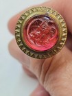 Antique 1800s Eagle Picture Nail Red Hanger Glass 