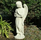 Tall Vintage Praying Angel Statue Solid Cement Concrete Stone Outdoor Garden Art