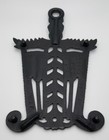 Grain   Tassel Cast Iron Trivet No T 6 Black 4 Legs Broom Style Vintage 1951