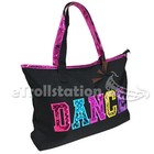 Youth Girls Dance Swim Tote Bag Ballet Pack Multicolored Dance Print Black Pink
