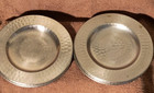 Vintage Mid-century Hammered Aluminum Coasters     Set Of 6 Unbranded  5  Diam 