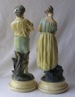 Rare Vintage Pair Of Authentic Borghese Large Cast Plaster Figurines - 11  T