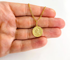 14k Solid Gold Saint Michael Pendant Or Necklace - 15mm San Miguel Medal - Pt282