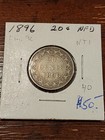 1896 Newfoundland 20 Cents Small 96 Silver Coin