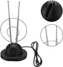 Universal Indoor Rabbit Ear Tv Antenna For Clear Hdtv Vhf Uhf Dual Loop Coaxial