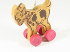 Vintage Christmas Wooden 3 h Pull Toy Horse Ornament Hand Painted C5612