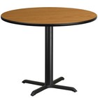 42  Round Natural Laminate Table Top With Base - Table Height Restaurant Table